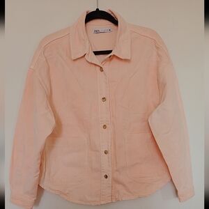 Zara Light Pastel Pink Utility Jacket